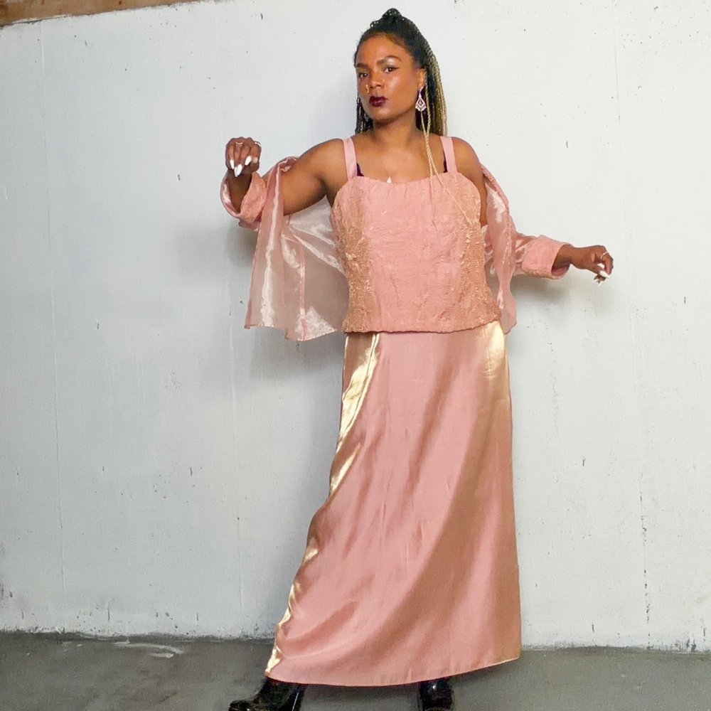 Vintage Blush Pink Dress Set, fits 12 - Picture 5 of 15